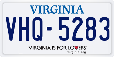 VA license plate VHQ5283