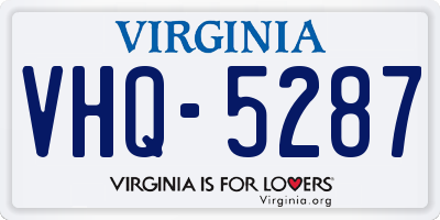 VA license plate VHQ5287