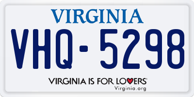 VA license plate VHQ5298