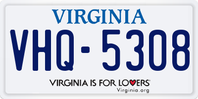 VA license plate VHQ5308
