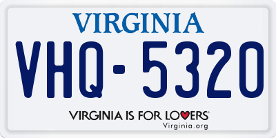 VA license plate VHQ5320