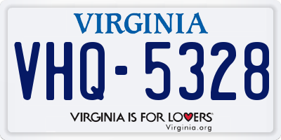 VA license plate VHQ5328