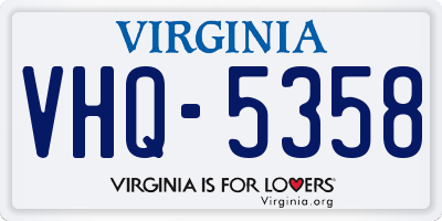 VA license plate VHQ5358