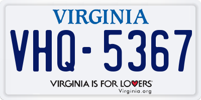 VA license plate VHQ5367