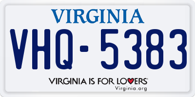VA license plate VHQ5383