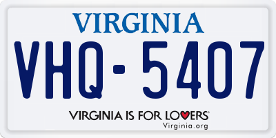 VA license plate VHQ5407