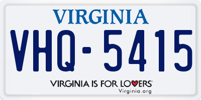 VA license plate VHQ5415