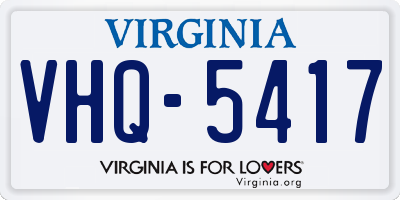 VA license plate VHQ5417
