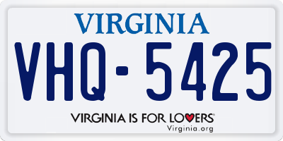 VA license plate VHQ5425