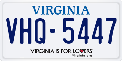 VA license plate VHQ5447