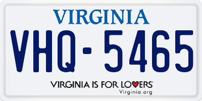 VA license plate VHQ5465