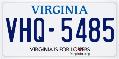 VA license plate VHQ5485