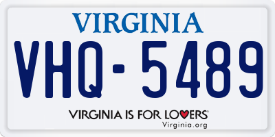 VA license plate VHQ5489