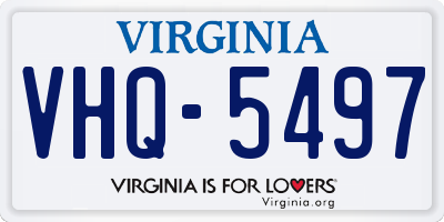 VA license plate VHQ5497