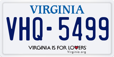 VA license plate VHQ5499