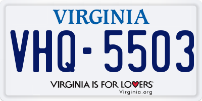 VA license plate VHQ5503