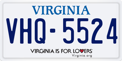 VA license plate VHQ5524