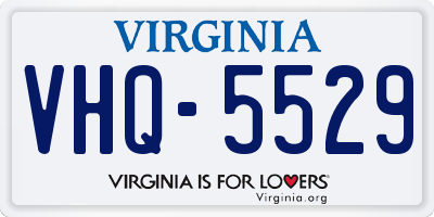 VA license plate VHQ5529