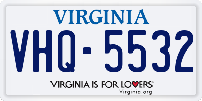 VA license plate VHQ5532