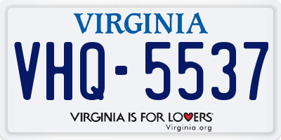 VA license plate VHQ5537