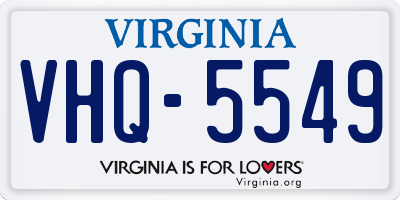 VA license plate VHQ5549