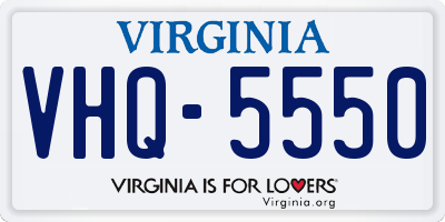 VA license plate VHQ5550