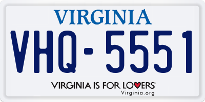 VA license plate VHQ5551