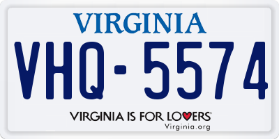 VA license plate VHQ5574