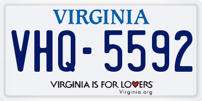 VA license plate VHQ5592