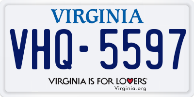 VA license plate VHQ5597