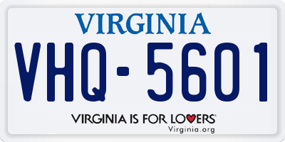 VA license plate VHQ5601