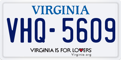 VA license plate VHQ5609