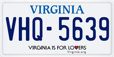 VA license plate VHQ5639