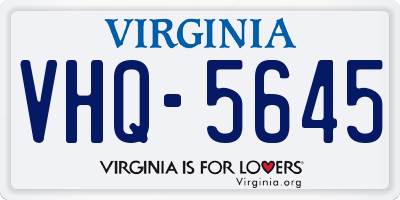 VA license plate VHQ5645