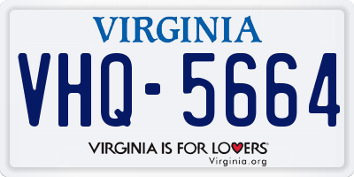 VA license plate VHQ5664