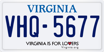 VA license plate VHQ5677