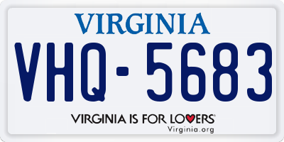 VA license plate VHQ5683