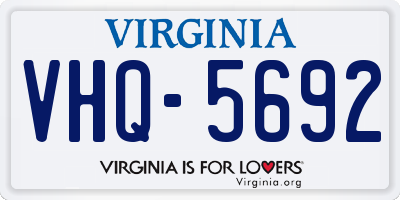 VA license plate VHQ5692