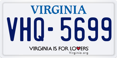VA license plate VHQ5699