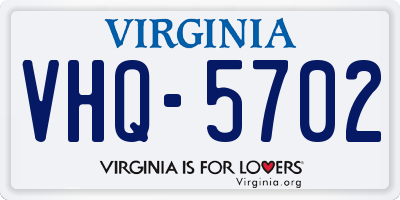 VA license plate VHQ5702