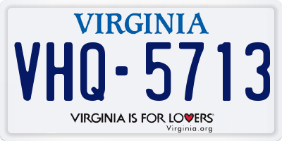 VA license plate VHQ5713