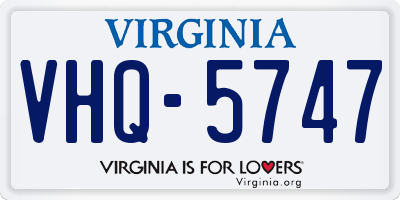 VA license plate VHQ5747