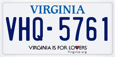VA license plate VHQ5761