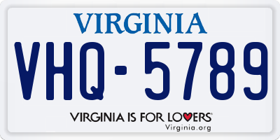 VA license plate VHQ5789