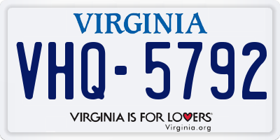 VA license plate VHQ5792