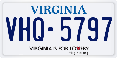 VA license plate VHQ5797