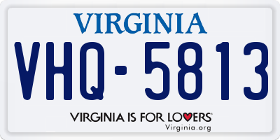 VA license plate VHQ5813