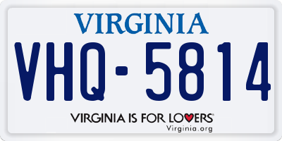 VA license plate VHQ5814