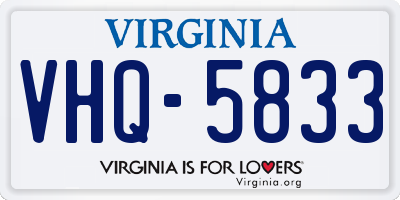 VA license plate VHQ5833