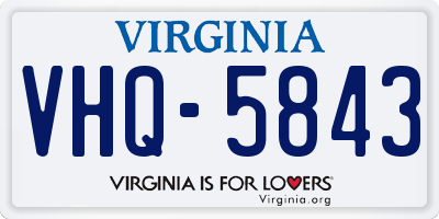 VA license plate VHQ5843
